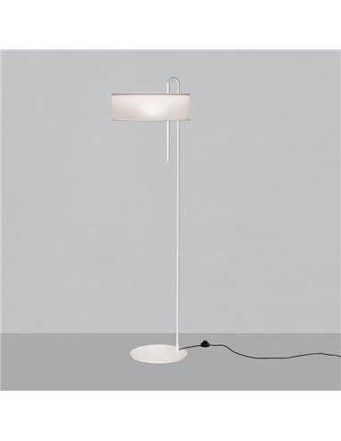 Candeeiro de pé CLIP branco texturizado, LED E27 15W, CL.II