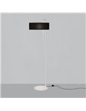 Lámpara pie CLIP Blanco Texturado y Pantalla Negro, LED E27 15W, CL.II