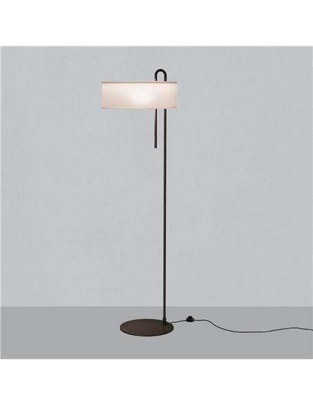 Lámpara de salón  CLIP Negro Texturado y pantalla Blanco, LED E27 15W, CL.II
