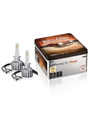 Bombillas LED H1 12V Blanco Calido 2.700K Vintage HL + 300% mas de luz Pack 2 unidades 64150DWVNT-2MB Osram