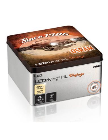 Lâmpadas LED H7 H18 12V Branco Quente 2.700K Vintage HL + 300% mais luz Pacote de 2 unidades 64210DWVNT-2MB Osram