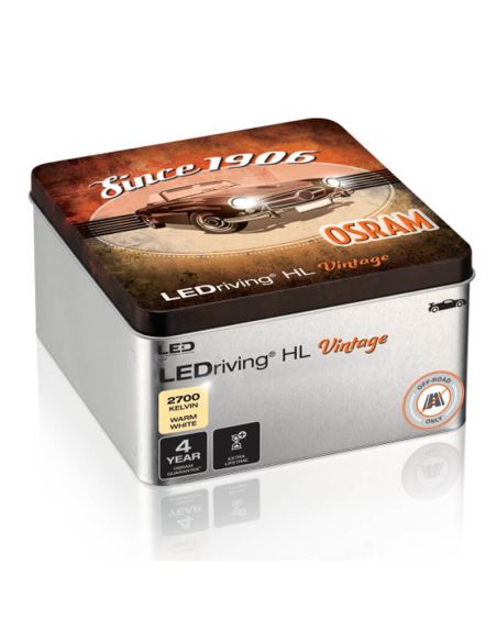 Bombillas LED H7 H18 12V Blanco Calido 2.700K Vintage HL + 300% mas de luz Pack 2 unidades 64210DWVNT-2MB Osram