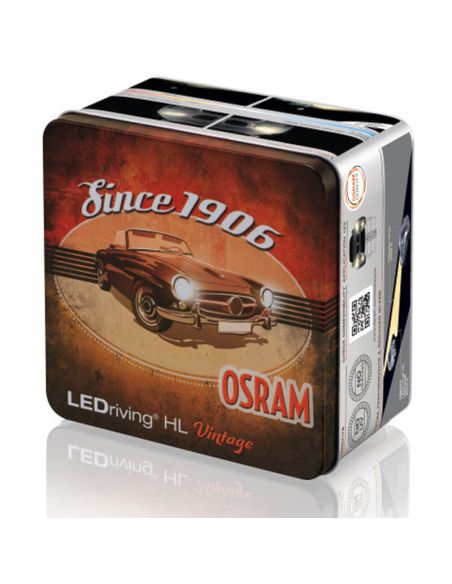 Bombillas LED H7 H18 12V Blanco Calido 2.700K Vintage HL + 300% mas de luz Pack 2 unidades 64210DWVNT-2MB Osram