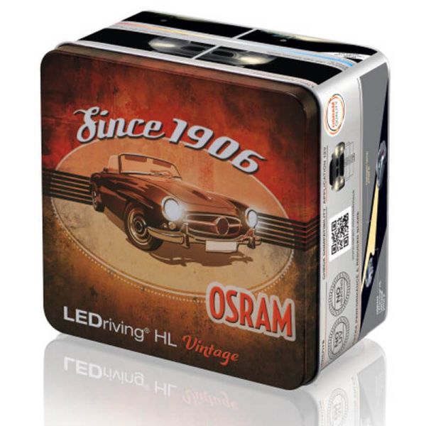 Bombillas LED H7 H18 12V Blanco Calido 2.700K Vintage HL + 300% mas de luz Pack 2 unidades 64210DWVNT-2MB Osram