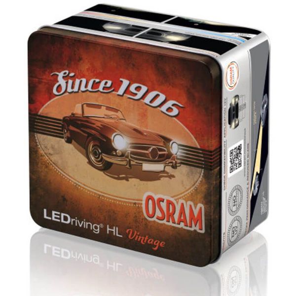 Lâmpadas LED H4 H19 R2 12V Branco Quente 2.700K Vintage HL + 300% mais luz Pacote de 2 unidades 64193DWVNT-2MB Osram