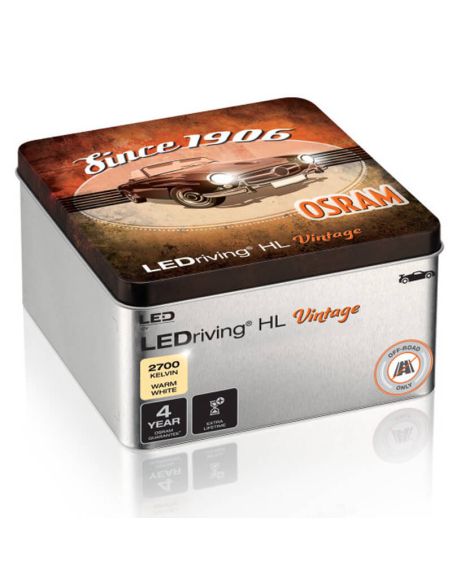 Bombillas LED H4 H19 R2 12V Blanco Calido 2.700K Vintage HL + 300% mas de luz Pack 2 unidades 64193DWVNT-2MB Osram
