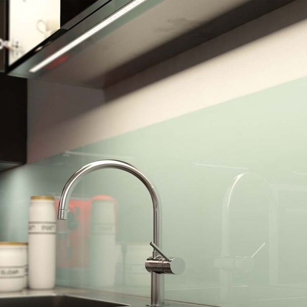 Perfil de tira de led con difusor para empotrar muebles madera | LeonLeds