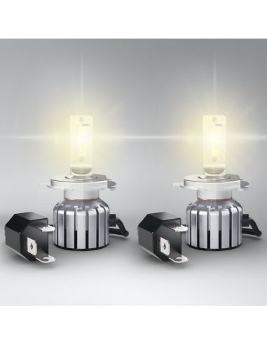 Ampoules LED H4 H19 R2 12V Blanc Chaud 2 700K Vintage HL + 300% de lumière en plus Pack de 2 unités 64193DWVNT-2MB Osram