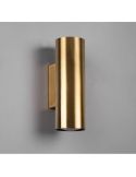 Aplique de pared CLEO cilíndrico, luz arriba-abajo color oro en una pared