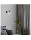 Aplique de pared DIALLO bombilla visible negro mate foto ambiente