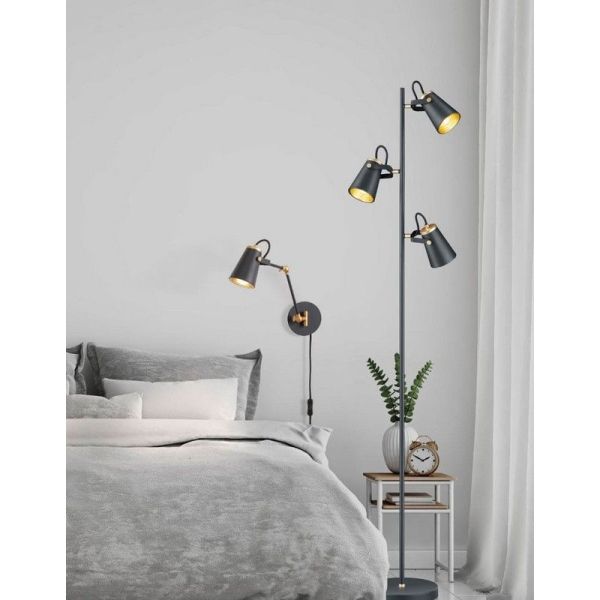 Applique ou flexible EDWARD pivotante couleur noir mat/or série combinaison