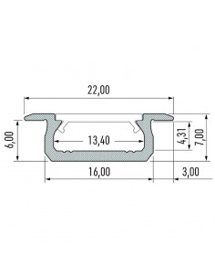 Perfil de tira de led con difusor para empotrar muebles madera | LeonLeds 2