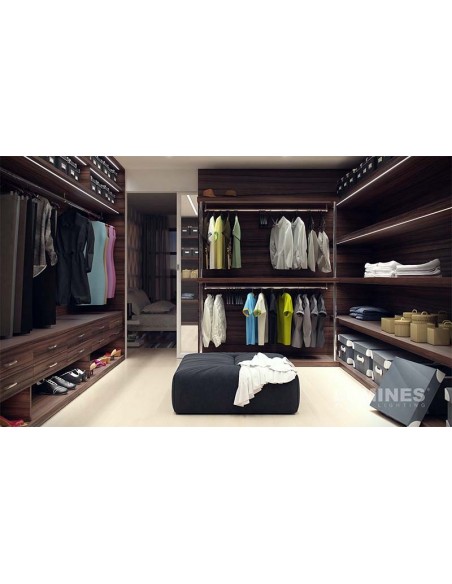 Perfil de tira de led con difusor para empotrar muebles madera | LeonLeds