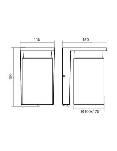 Aplique de pared exterior ARDILA sensor medidas producto