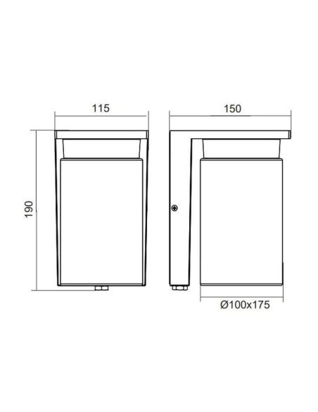 Aplique de pared exterior ARDILA sensor medidas producto