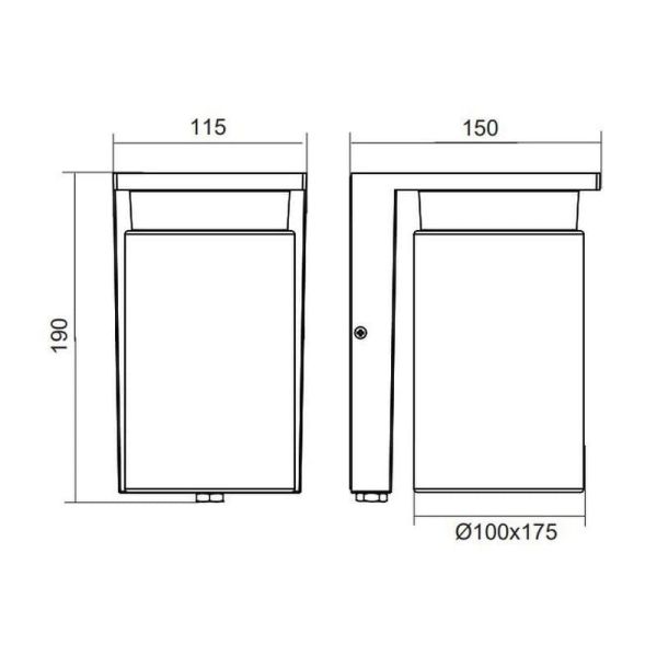 Aplique de pared exterior ARDILA sensor medidas producto