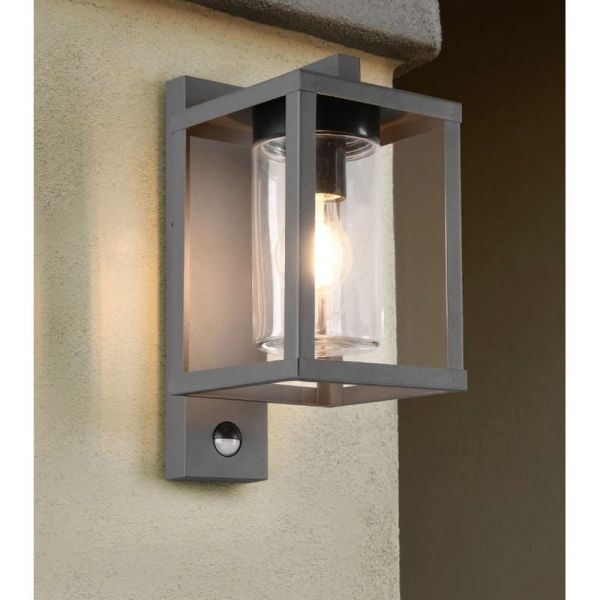 Aplique de pared exterior LUNGA sensor de movimiento excl.1xE27 IP44 212069142