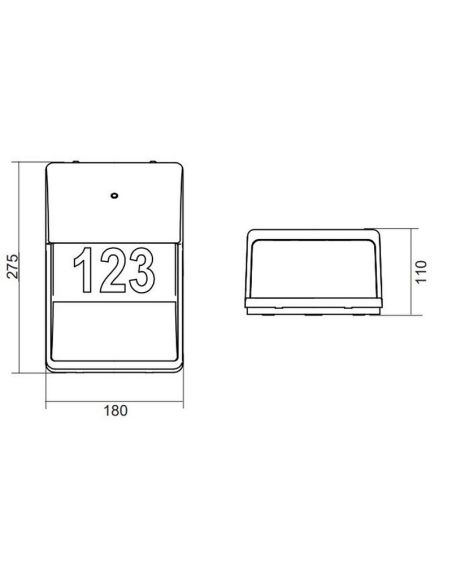 Aplique de pared MERSEY con sensor de oscuridad medidas producto