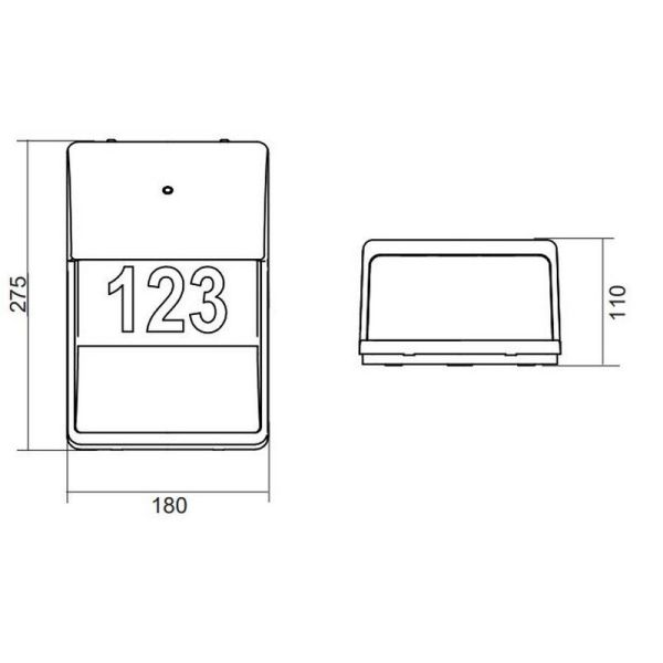 Aplique de pared MERSEY con sensor de oscuridad medidas producto
