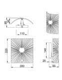 Aplique de pared ELISA vidrio texturizado medidas producto