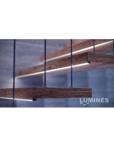Perfil modelo D de superficie color aluminio y difusor mate escaleras paredes | LeonLeds