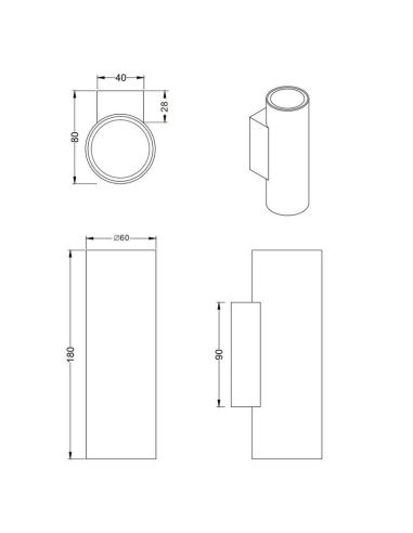 Aplique de pared MARLEY óxido medidas producto