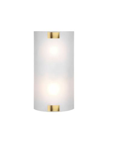 Aplique pared PURA metal-vidrio detalle bronce vista frontal