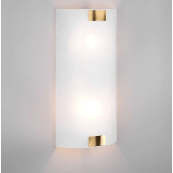 Applique PURA métal-verre détail bronze lumière allumée