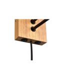 Aplique pared NILAM madera y textil 2 luces detalle conexiones