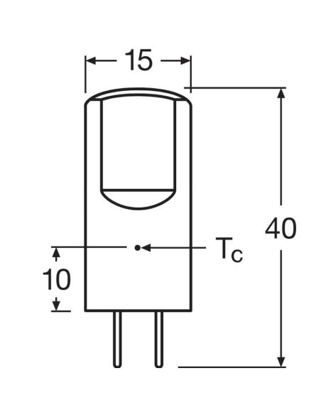 Dimensions Ampoule LED GY6.35 2,6W remplacement 30W Performance CL 28 No-Dim 4099854048470 | LéonLeds
