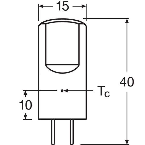 Dimensiones Bombilla LED GY6.35 2,6W reemplazo 30W Performance CL 28 No-Dim 4099854048470 | LeonLeds
