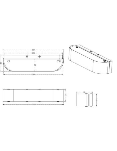 Medições do produto de luminária de parede LED ADRIANO