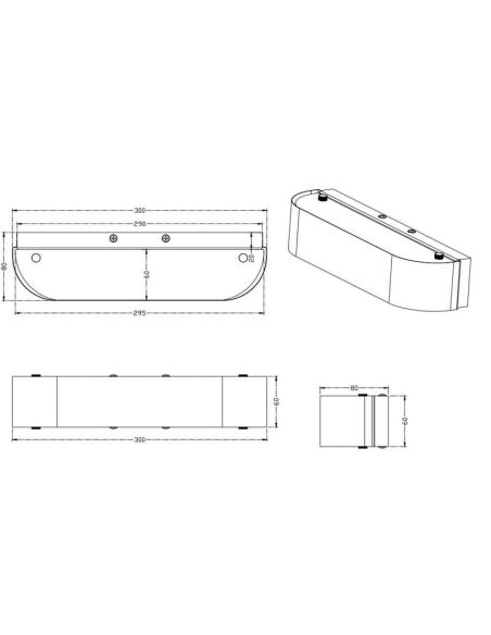 Medições do produto de luminária de parede LED ADRIANO