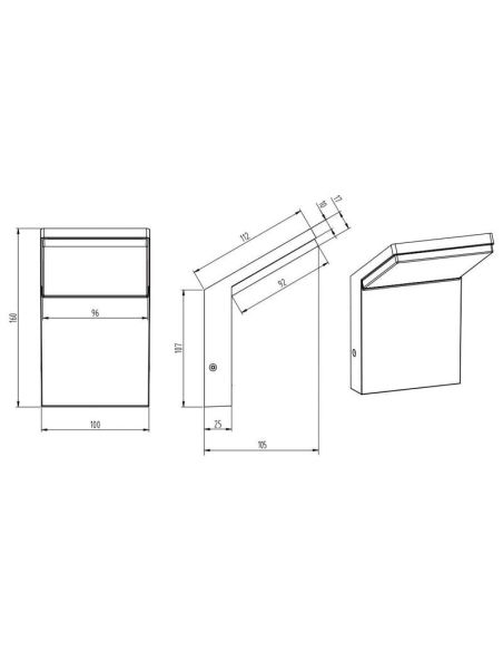 Dimensions du produit d'applique murale LED PEARL