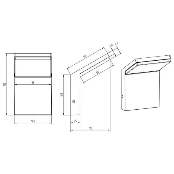 Dimensions du produit d'applique murale LED PEARL