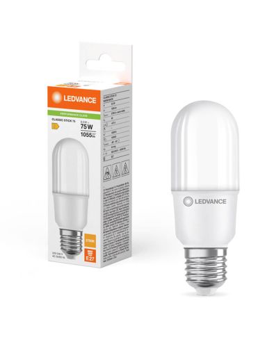 Bombilla LED E27 Alargada Stick Mate 9W Reemplazo 75W Performance Class Stick 75 FR no-dim LedVance | LeonLeds