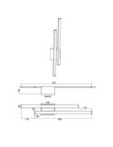 Dimensiones Aplique de pared LED exterior vertical TAWA iluminación indirecta 9W 900lm 3000K IP54 221460242