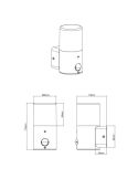 Aplique pared pequeño HOOSIC sensor movimiento antracita medidas producto