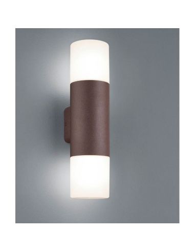 Aplique de pared para jardín HOOSIC 2 luces arriba y abajo detalle encendido