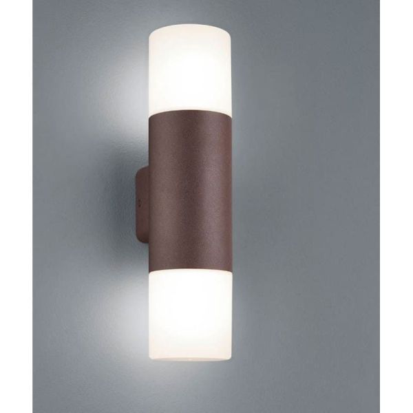 Aplique de pared para jardín HOOSIC 2 luces arriba y abajo detalle encendido