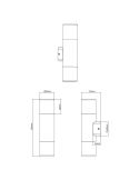 Aplique de pared para jardín HOOSIC 2 luces arriba y abajo medidas producto