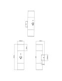 Aplique pared HOOSIC 2 luces arriba y abajo sensor movimiento medidas producto