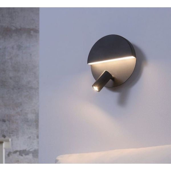 Aplique pared LED MARIO 2 luces con interruptor en una pared