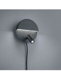 Aplique pared LED MARIO 2 luces con interruptor detalle luz encendida