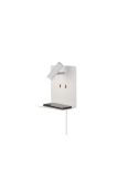 Aplique pared LED con base USB de carga 2 luces blanco con móvil cargando
