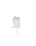 Aplique pared LED con base USB de carga 2 luces blanco/negro| LeonLeds