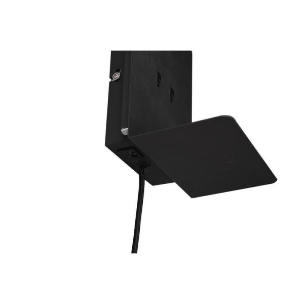 Aplique pared LED con base USB de carga 2 luces negro detalle base