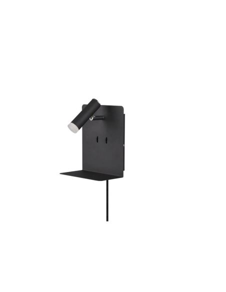 Applique LED avec base de chargement USB 2 lumières noir éteint