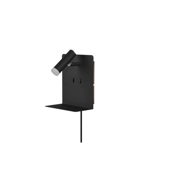 Applique LED avec base de chargement USB 2 lumières noir