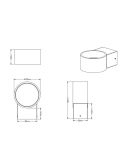 Aplique de pared LED luz arriba y abajo LACAPO blanco/negro medidas producto